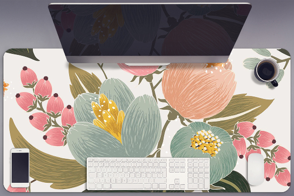 Bureau mat Geschilderde bloemen