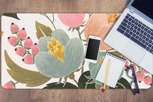 Bureau mat Geschilderde bloemen