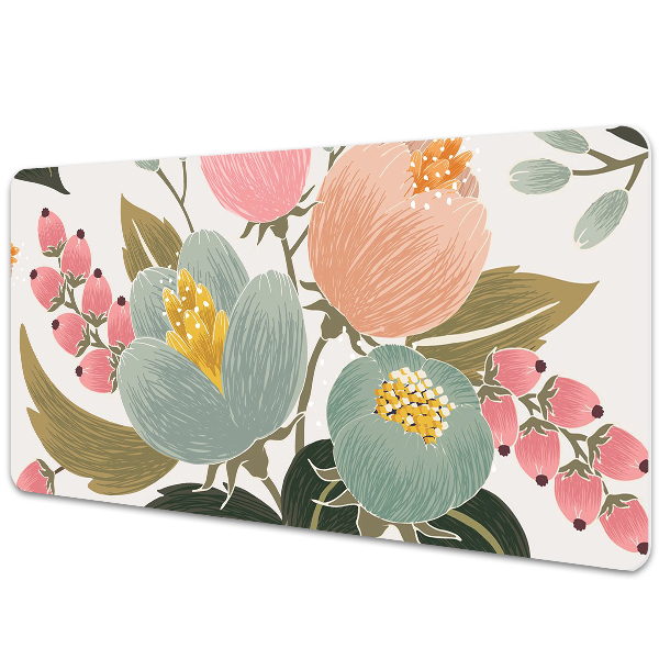 Bureau mat Geschilderde bloemen