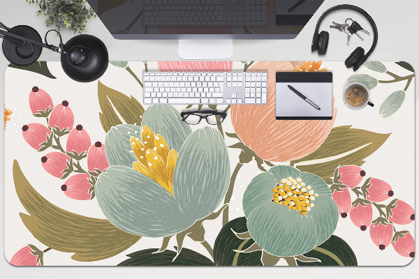 Bureau mat Geschilderde bloemen