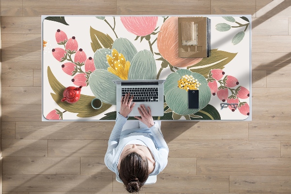 Bureau mat Geschilderde bloemen