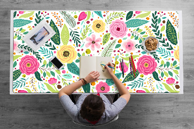 Bureau mat Kleurrijke bloemen