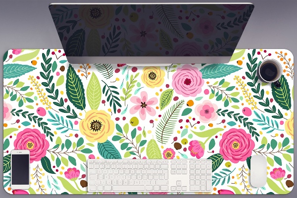 Bureau mat Kleurrijke bloemen