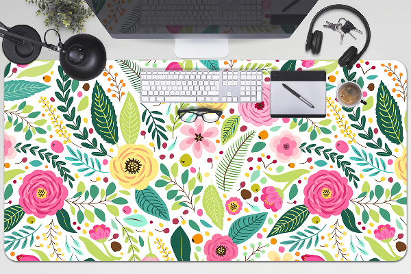 Bureau mat Kleurrijke bloemen