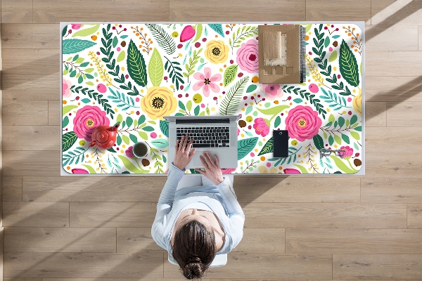 Bureau mat Kleurrijke bloemen