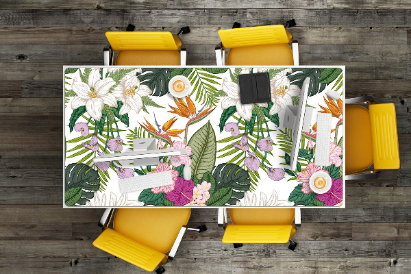 Bureau onderlegger Exotische bloemen