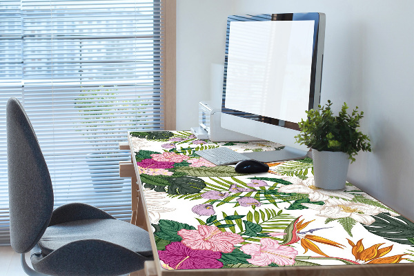 Bureau onderlegger Exotische bloemen