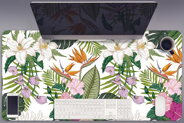 Bureau onderlegger Exotische bloemen