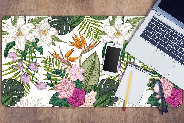Bureau onderlegger Exotische bloemen