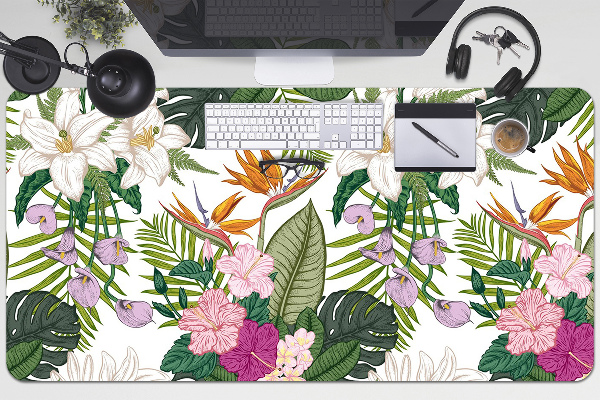 Bureau onderlegger Exotische bloemen