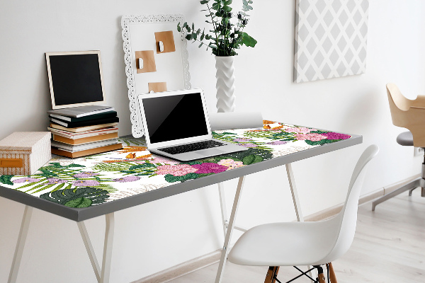 Bureau onderlegger Exotische bloemen