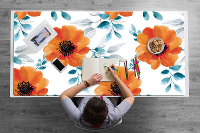 Bureau onderlegger Oranje bloem