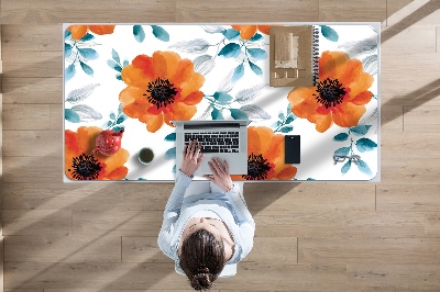Bureau onderlegger Oranje bloem