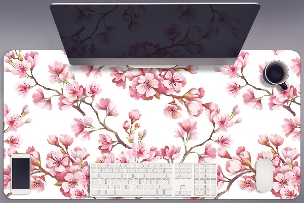 Bureaumat Roze bloemen