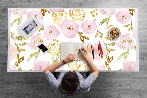 Bureau mat Roze bloemen