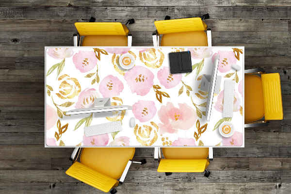 Bureau mat Roze bloemen
