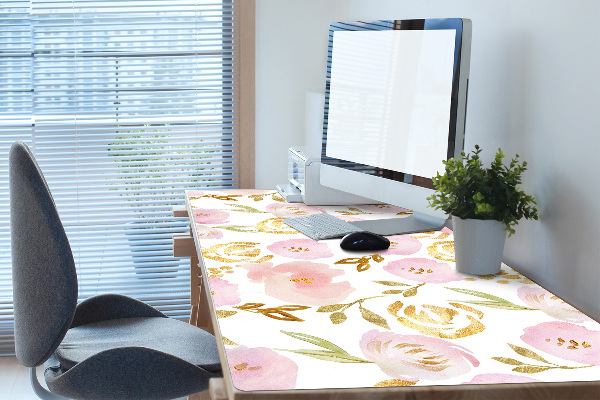 Bureau mat Roze bloemen