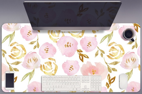 Bureau mat Roze bloemen