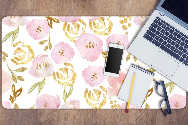 Bureau mat Roze bloemen