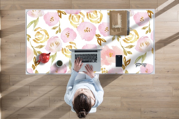 Bureau mat Roze bloemen