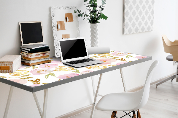 Bureau mat Roze bloemen