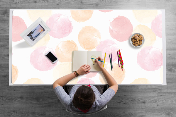 Bureau onderlegger Pastelkleurige stippen