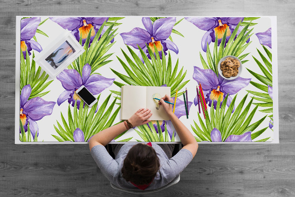 Bureau onderlegger Paarse bloemen