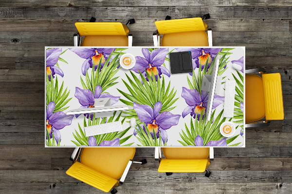Bureau onderlegger Paarse bloemen