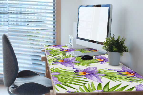 Bureau onderlegger Paarse bloemen