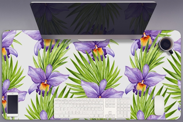 Bureau onderlegger Paarse bloemen
