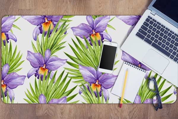 Bureau onderlegger Paarse bloemen