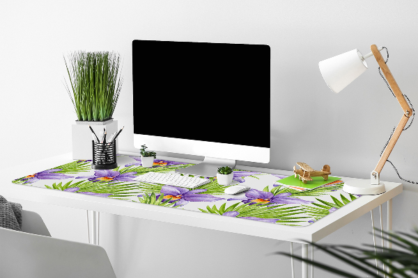 Bureau onderlegger Paarse bloemen