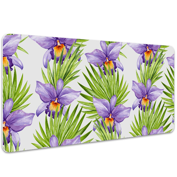 Bureau onderlegger Paarse bloemen