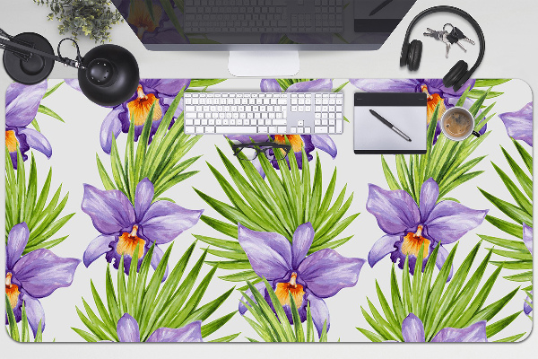 Bureau onderlegger Paarse bloemen