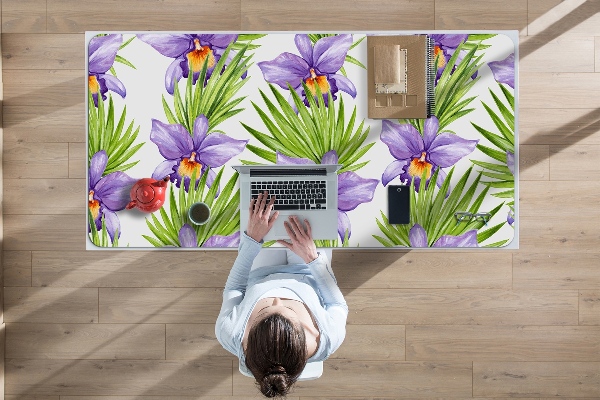 Bureau onderlegger Paarse bloemen