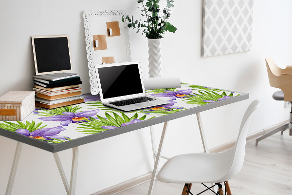 Bureau onderlegger Paarse bloemen