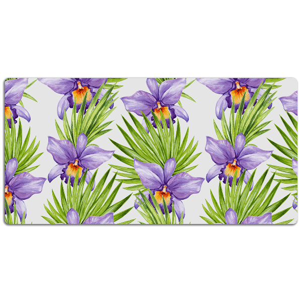 Bureau onderlegger Paarse bloemen