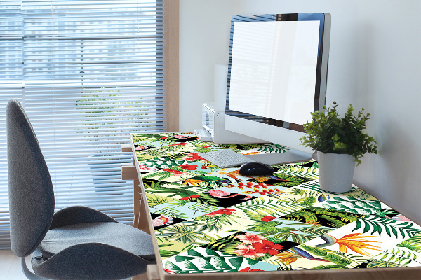 Bureau onderlegger Bloemen en vogels
