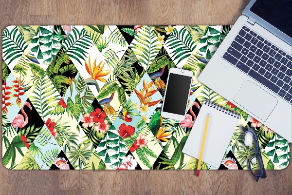 Bureau onderlegger Bloemen en vogels