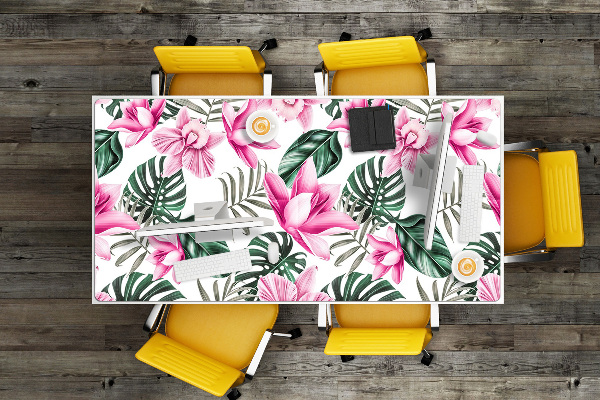 Bureau onderlegger Roze tuin