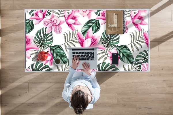 Bureau onderlegger Roze tuin