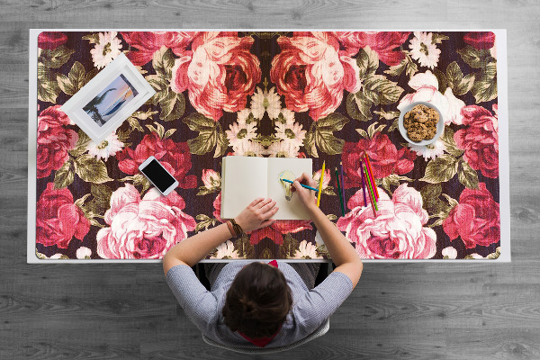 Bureau mat Rode rozen