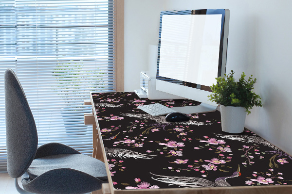 Bureaumat Reigers en bloemen