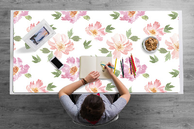 Bureau onderlegger Aquarelbloemen