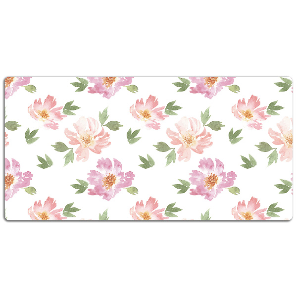 Bureau onderlegger Aquarelbloemen