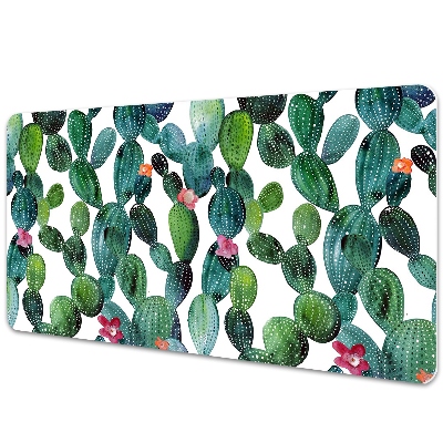 Bureau onderlegger Cacti met bloemen