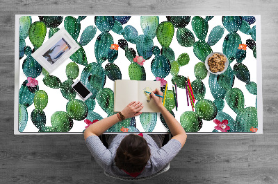 Bureau onderlegger Cacti met bloemen