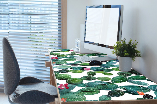 Bureau onderlegger Cacti met bloemen