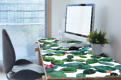 Bureau onderlegger Cacti met bloemen