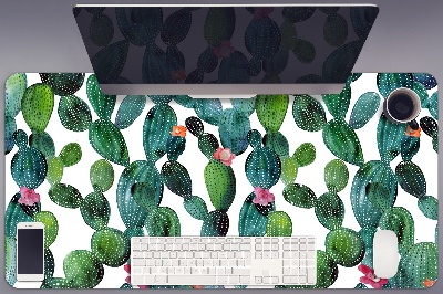 Bureau onderlegger Cacti met bloemen